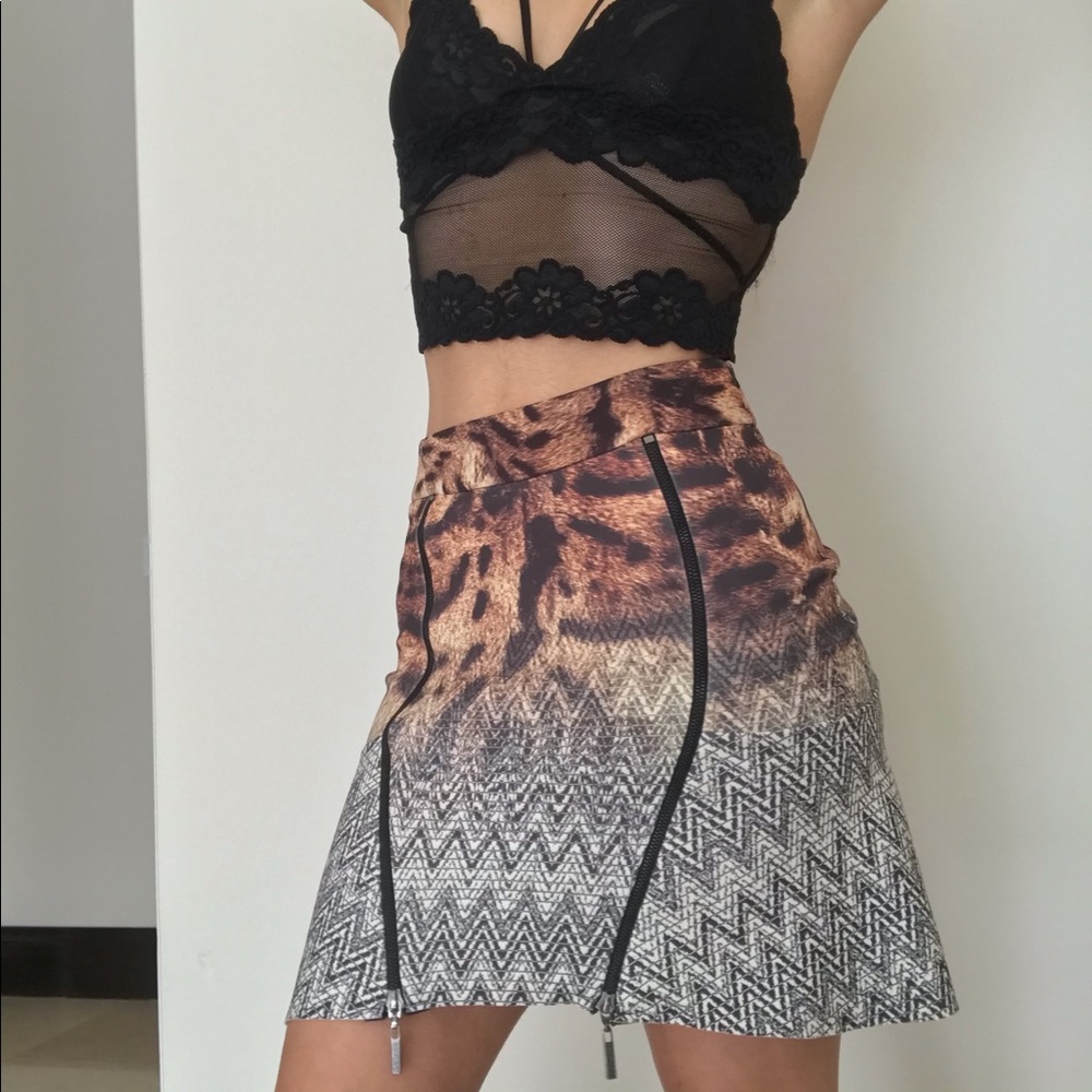 Gorgeous Cheetah Print Mixed Patterns Skirt